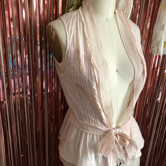 Pink Frilly Tie Vest - Picture 3 of 7